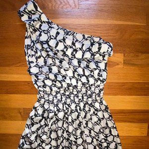 One Shoulder Silky Slip on Dress